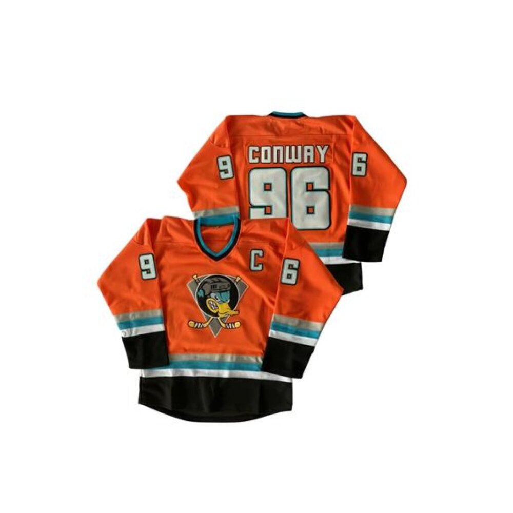 New D2 Mighty Ducks Charlie Conway #96 Hockey Jersey - Green Men's Fan Gear